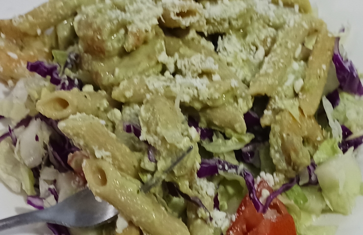 Deliciosa Pasta Ensalada De Camarones Con Aderezo Poblano
