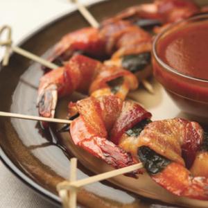 Receta de camarones envueltos con tocino